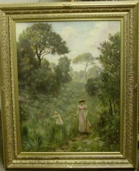 Gathering Flowers Oil Painting by Henry John Yeend King