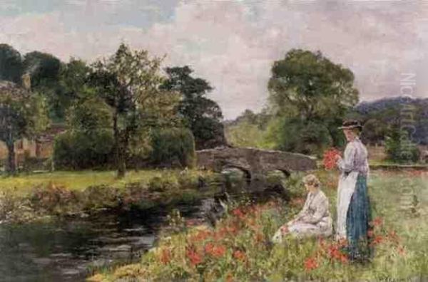 Gathering Flowers Oil Painting by Henry John Yeend King