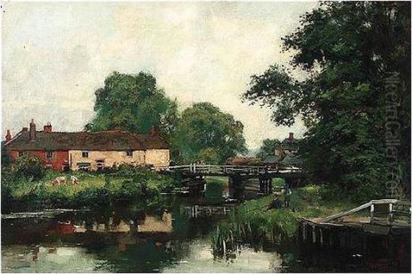 Woolhampton On The Kennet Oil Painting by Henry John Yeend King