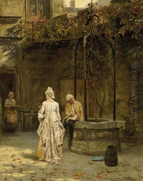 Young Lovers Interrupted Oil Painting by Henry John Yeend King