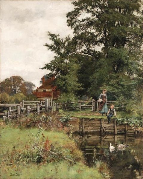 A Summer's Day Oil Painting by Henry John Yeend King