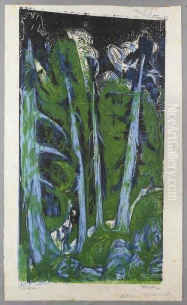 Wettertannen (dube 392 B1i) Oil Painting by Ernst Ludwig Kirchner