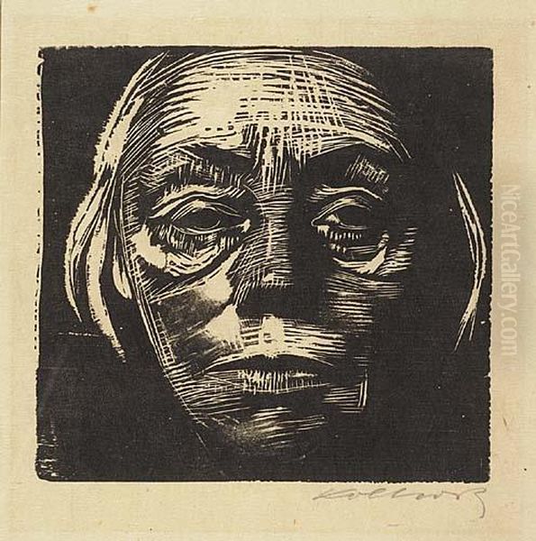 Selbstbildnis Von Vorn Oil Painting by Kathe Kollwitz