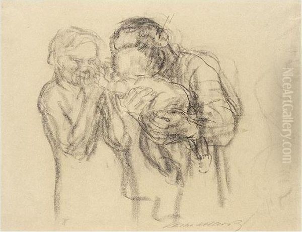 Signed Oil Painting by Kathe Kollwitz