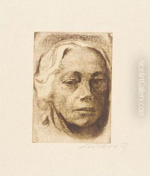 Selbstbildnis (klipstein 122) Oil Painting by Kathe Kollwitz