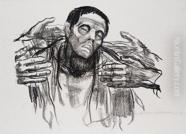 Helft Russland (klipstein 154) Oil Painting by Kathe Kollwitz