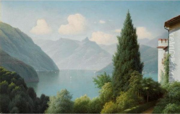 View Over The Lake Oil Painting by Gavril Kondratenko