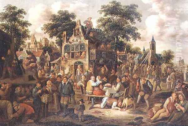 A Village Kermesse Oil Painting by Rutger Verbugh