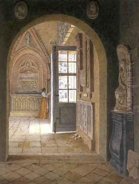 A Room in the Convent of the Petits Augustins Oil Painting by Jean Lubin Vauzelle