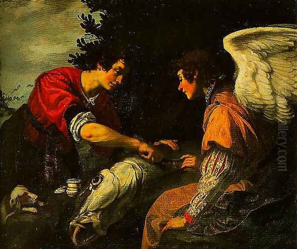 Tobias and the Angel Oil Painting by Jacopo Vignali