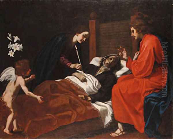 The Death of Saint Joseph Oil Painting by Jacopo Vignali