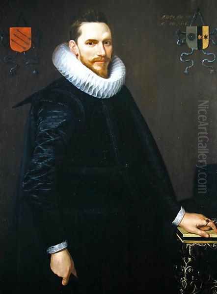 Portrait of Adriaen de Kies van Wiessen, 1616 Oil Painting by Cornelis van der Voort