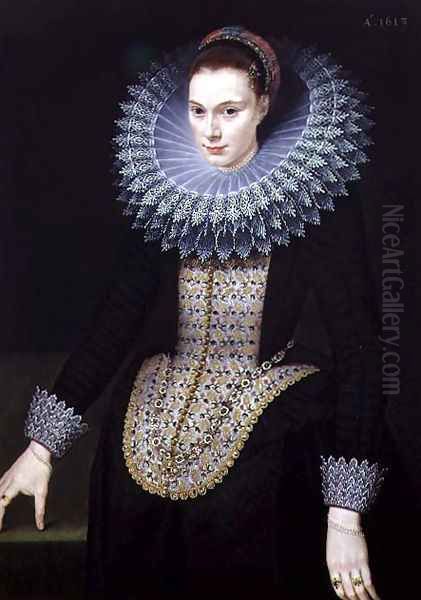 Portrait of a Lady, 1613 Oil Painting by Cornelis van der Voort