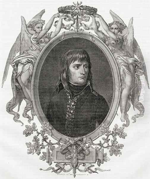 Portrait of Napoleon Bonaparte 1769-1821 engraved by Stephane Pannemaker 1847-1930 Oil Painting by Viollat, Eugene Joseph