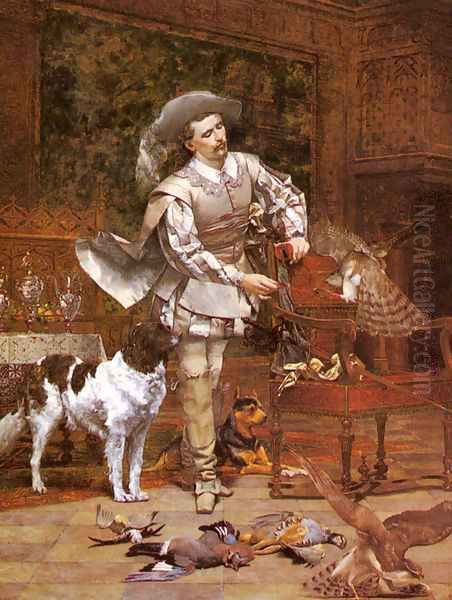 The Falconer Oil Painting by Paul Alphonse Viry