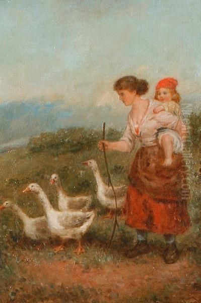 The Goose Girl Oil Painting by Mark W. Langlois