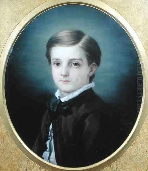 Portrait of Pierre Loti 1850-1923 by his sister, 1862 Oil Painting by Marie Viaud