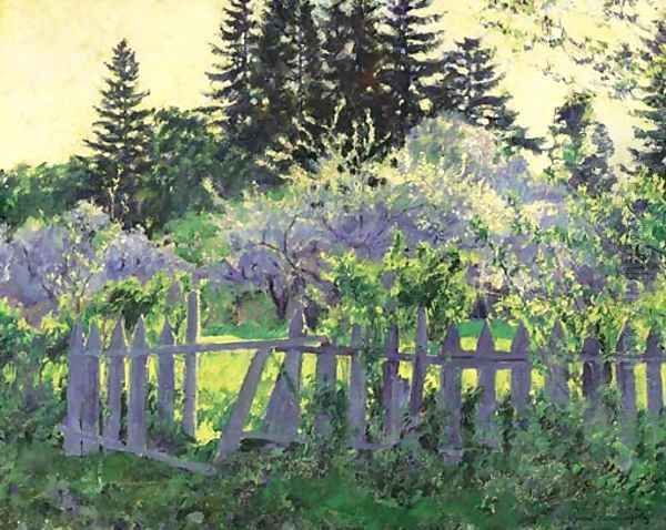 Garden with Lilacs Oil Painting by Sergey Arsenievich Vinogradov