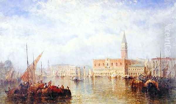 View of the Palazzo Ducale, Venice Oil Painting by J. Vivian