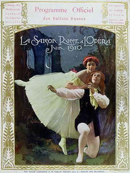 The Russian Season front cover of the programme of the Ballets Russes at the Paris Opera, 1910 Oil Painting by L. Vogel