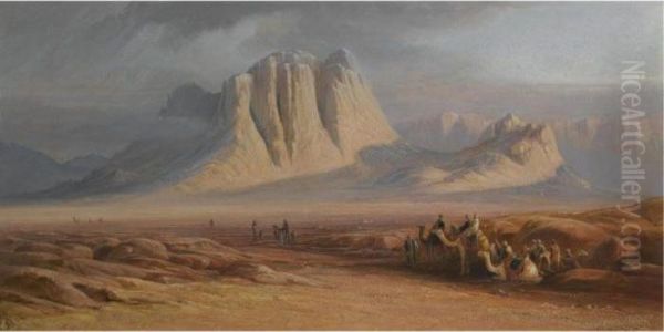 Mount Sinai Oil Painting by Edward Lear