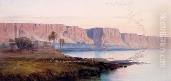 Kasr-es-saiyyad Oil Painting by Edward Lear