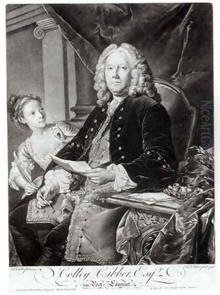 Colley Cibber (1671-1757) 1758, engraved by Edward Fisher (1722-85) Oil Painting by Vanloo, Jean Baptiste