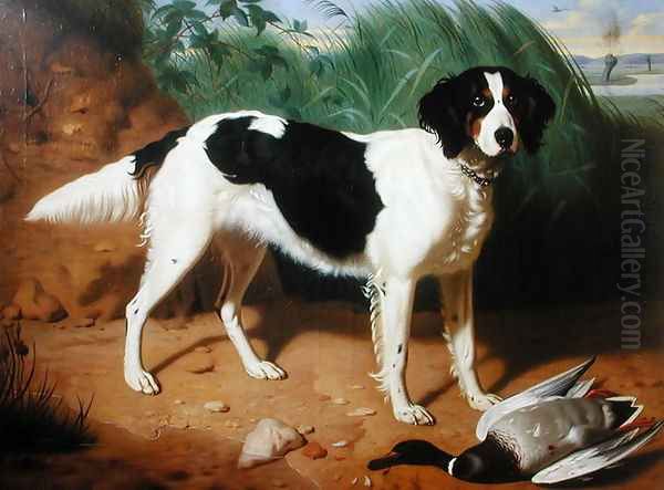 Portrait of a Dog Oil Painting by Leon Viardot