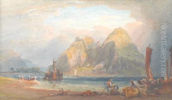 Dunbarton Rock Oil Painting by William Leighton Leitch