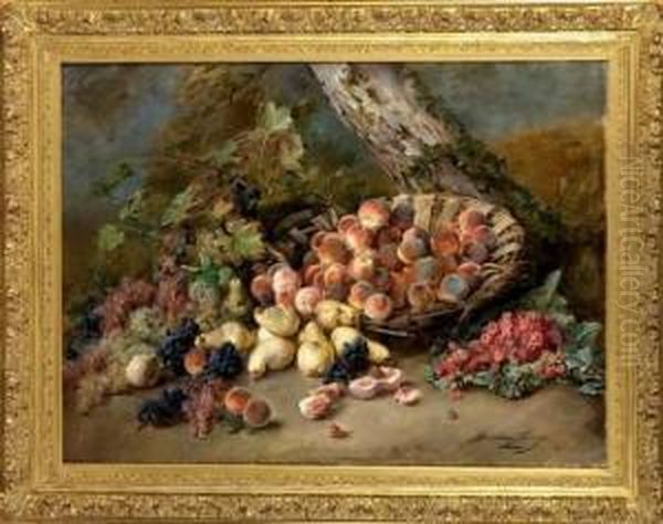 Jete De Fleurs Et De Fruits Oil Painting by Madeleine Jeanne Lemaire