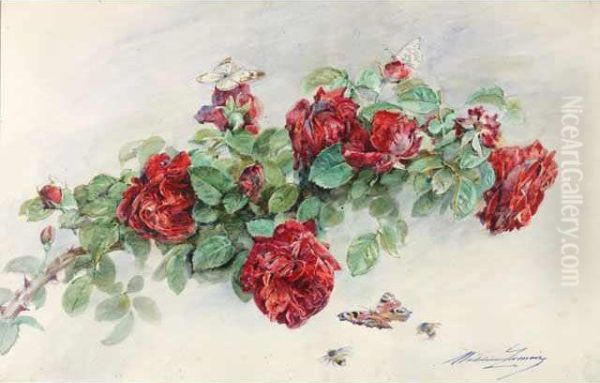 Jetee De Roses Oil Painting by Madeleine Jeanne Lemaire