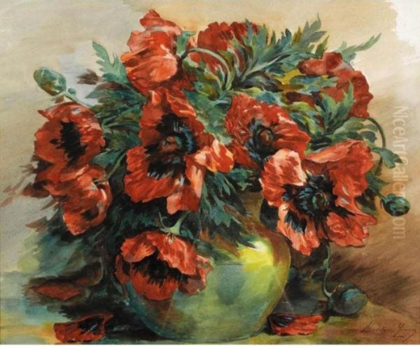 Coquelicots Oil Painting by Madeleine Jeanne Lemaire