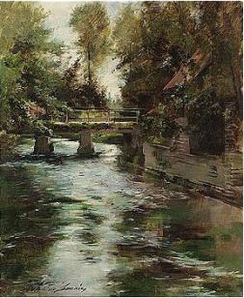 Un Pont Oil Painting by Madeleine Jeanne Lemaire