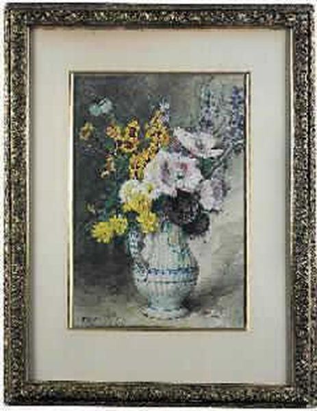 Bouquet De Fleurs Champetres Oil Painting by Madeleine Jeanne Lemaire