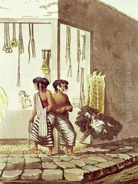 Pampa Indians at a Store in the Indian Market of Buenos Aires, from 'Picturesque Illustrations of Buenos Aires and Montevideo, engraved by J. Bluck fl.1791-1819 1820 Oil Painting by Emeric Essex Vidal