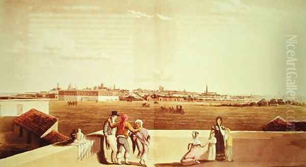 General View of Buenos Aires from the Plaza del Toros, from 'Picturesque Illustrations of Buenos Aires and Montevideo, 1820 Oil Painting by Emeric Essex Vidal