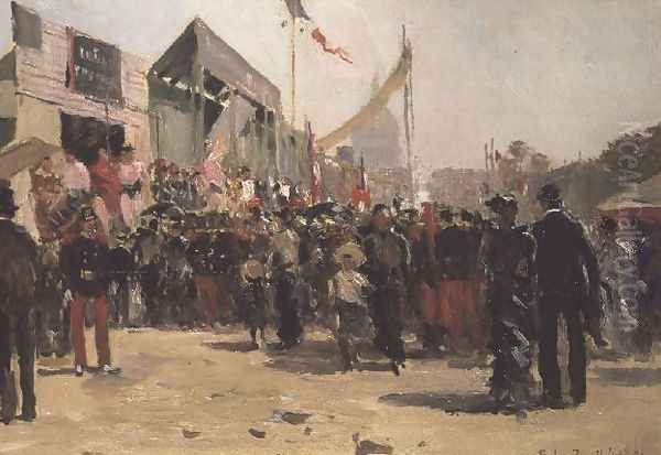 Fair on the Esplanade des Invalides, 1891 Oil Painting by Pierre Vauthier