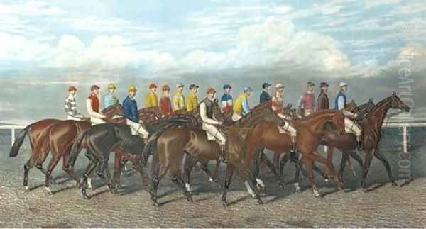 Leading Jockey's of their day, by E. G. Hester Oil Painting by George Veal