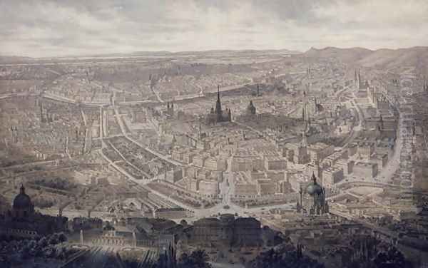 View of Vienna, c.1860 Oil Painting by G. Veitto