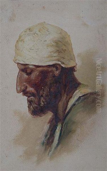 Head Study Of An Arab Oil Painting by John Frederick Lewis