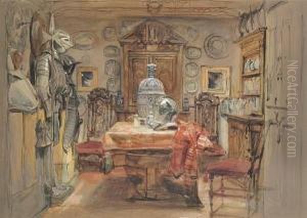 Interior Scene With Armour Oil Painting by John Frederick Lewis