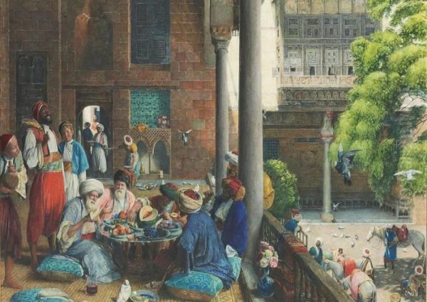 The Mid-day Meal, Cairo Oil Painting by John Frederick Lewis