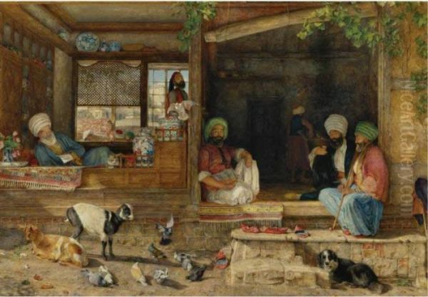 The Kibab Shop, Scutari, Asia Minor Oil Painting by John Frederick Lewis