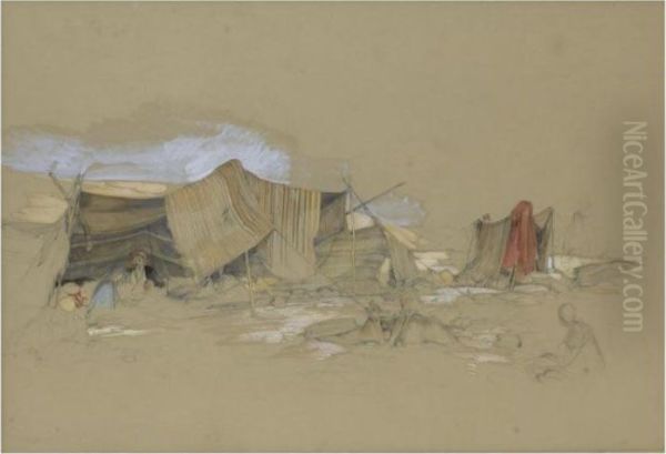 Bedouin Tents Oil Painting by John Frederick Lewis