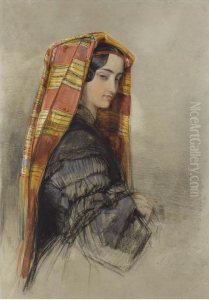 An Italian Girl At Rome Oil Painting by John Frederick Lewis