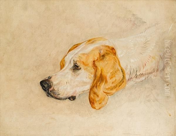 'rattler', One Of His Majesty'sstaghounds Oil Painting by John Frederick Lewis