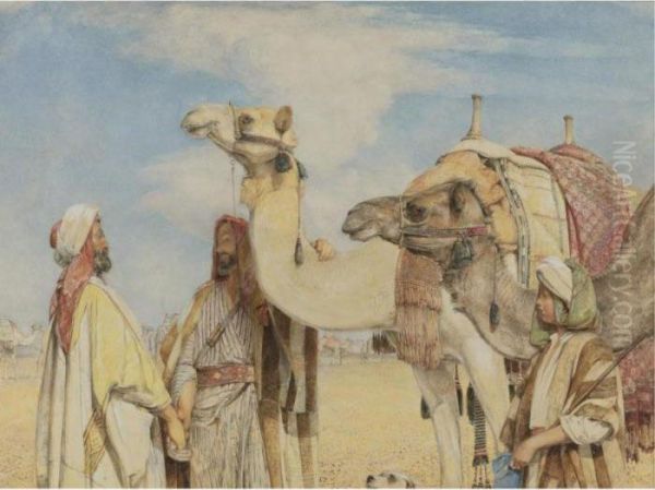 Greetings In The Desert Oil Painting by John Frederick Lewis