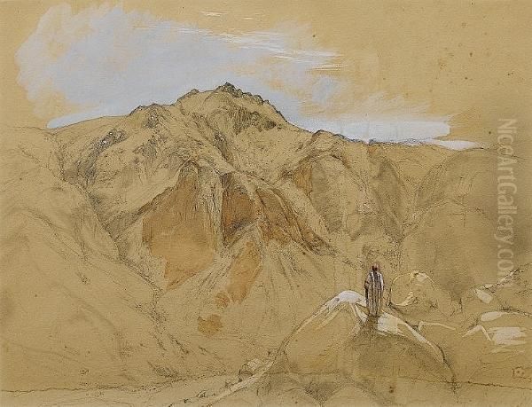 St. Catherine's Mount From Gebel Musa (mount Sinai) Oil Painting by John Frederick Lewis