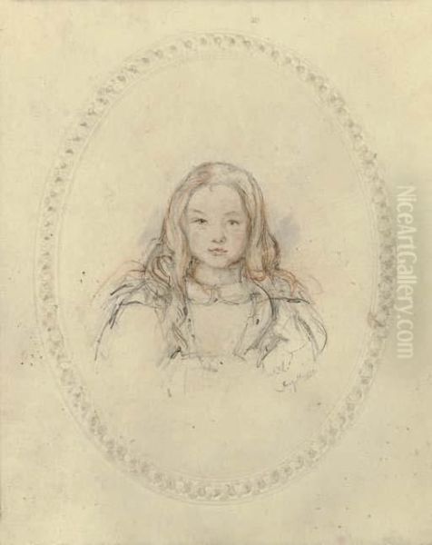 Sketch Of A Young Girl Oil Painting by John Frederick Lewis