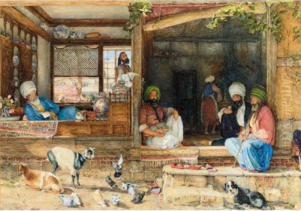 The Kibab Shop, Scutari, Asia Minor Oil Painting by John Frederick Lewis